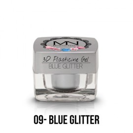 Geluri UV Colorate - Gel Plastilină 3D - 09 - Blue Glitter - 3,5g
