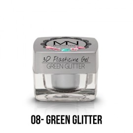 Geluri UV Colorate - Gel Plastilină 3D - 08 - Green Glitter - 3,5g